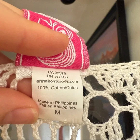 Anna Kosturova x Free People Handmade crochet Tassel Maxi Kimono Swim Coverup - Picture 7 of 9